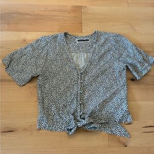 Abercrombie & Fitch Black and White Button-Down Blouse